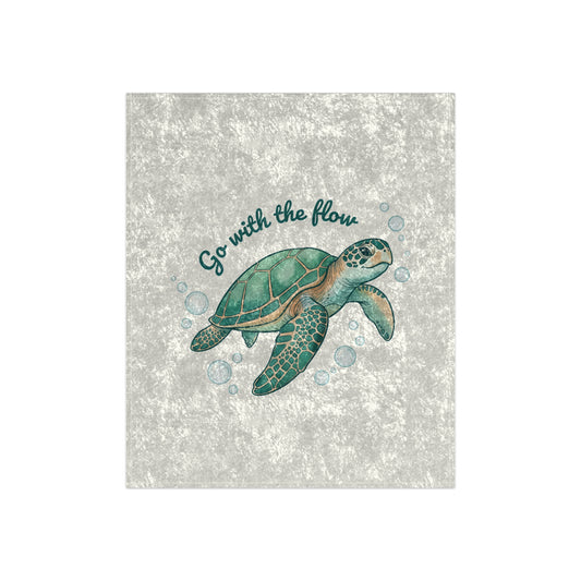 Sea turtle--Crushed Velvet Blanket
