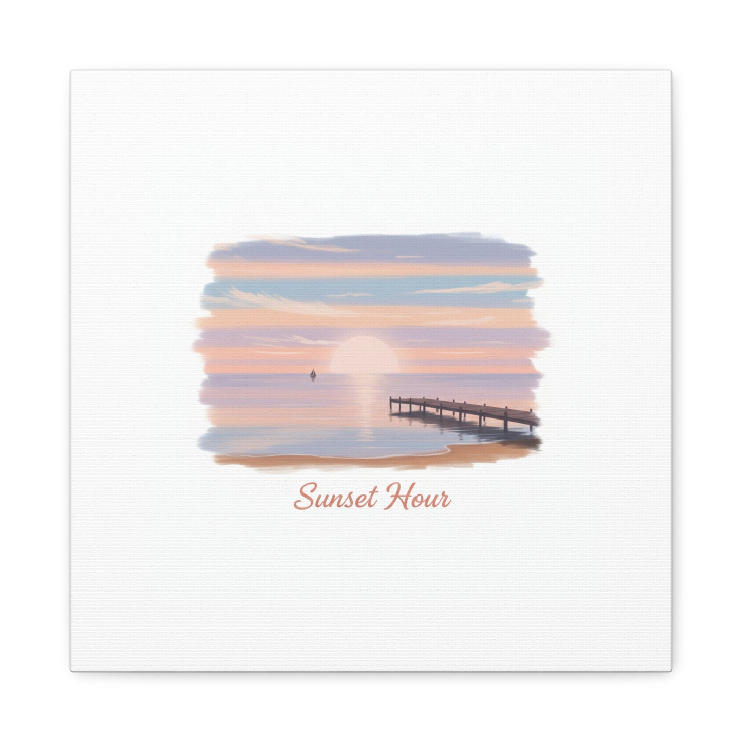 Sunset Hour Canvas, Matte Stretched 1.25" | Minimal Luxe Gold Accent