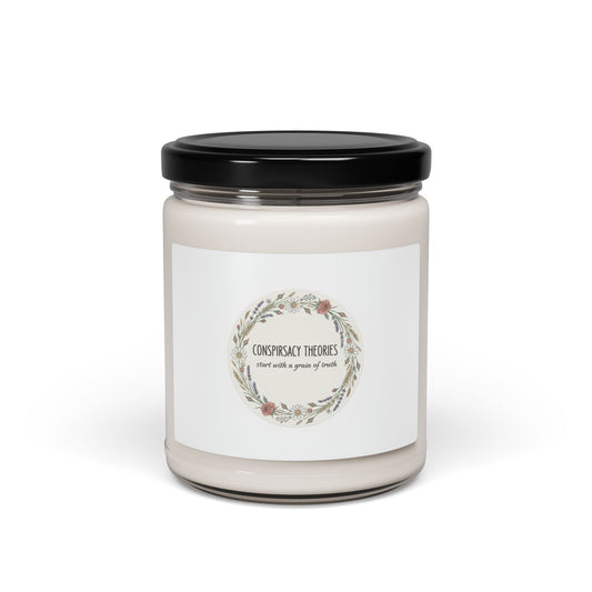 Conspiracy Theories Candle | Minimal Luxe Gold Accent, Scented Soy Jar