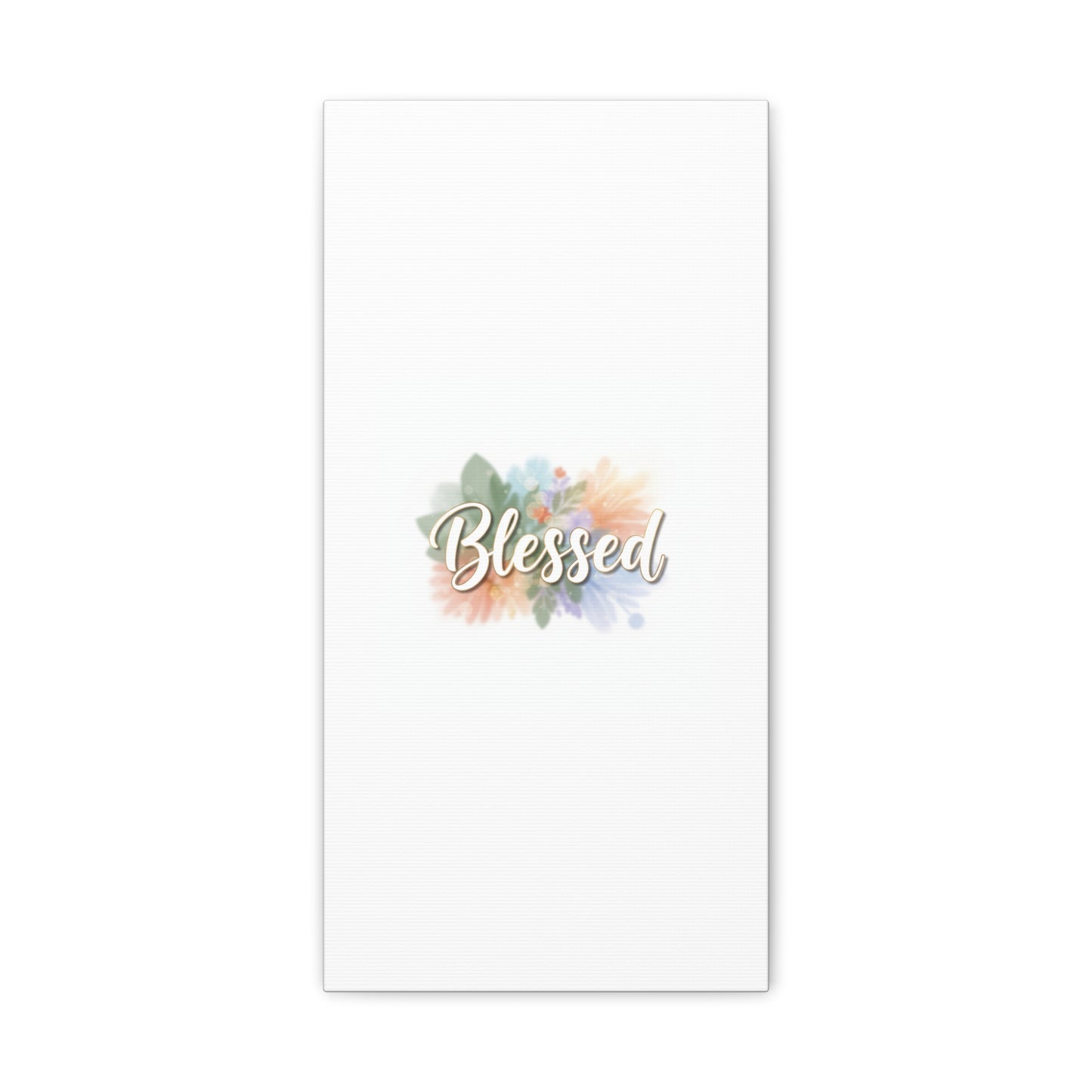 Blessed Floral Script Canvas