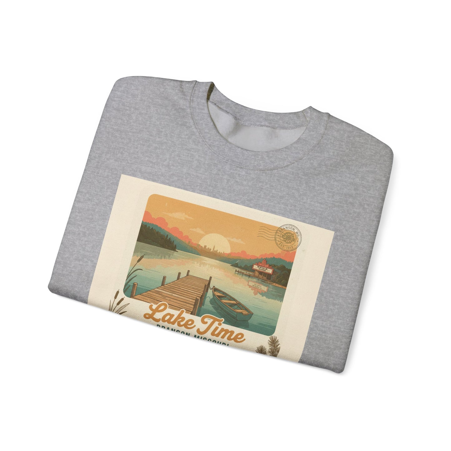 Lake Time vintage postcard sweatshirt