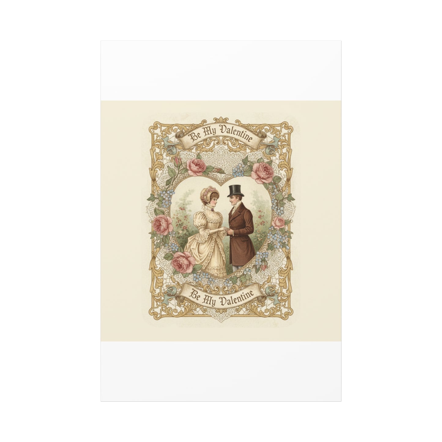 Victorian Valentine Print Canvas | Retro Americana, Vintage Romance