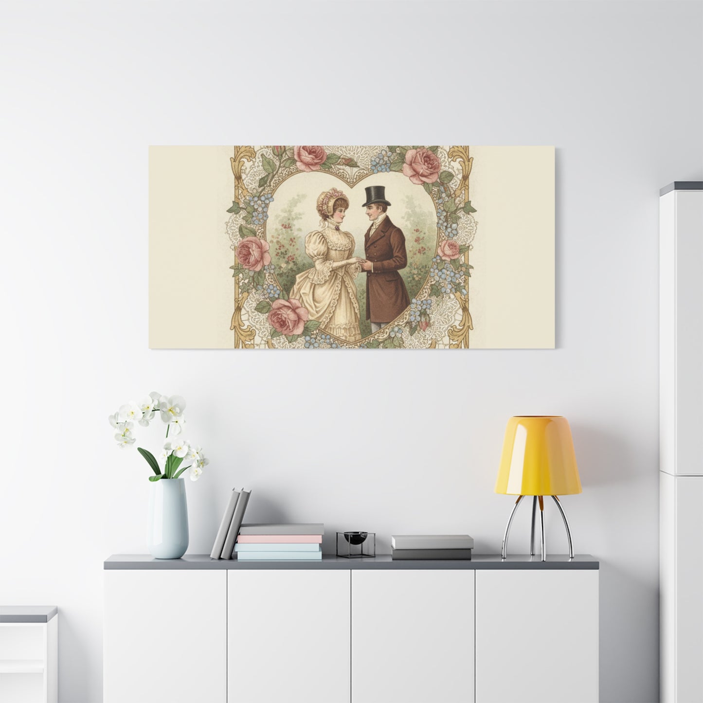 Victorian Valentine Print Canvas | Retro Americana, Vintage Romance