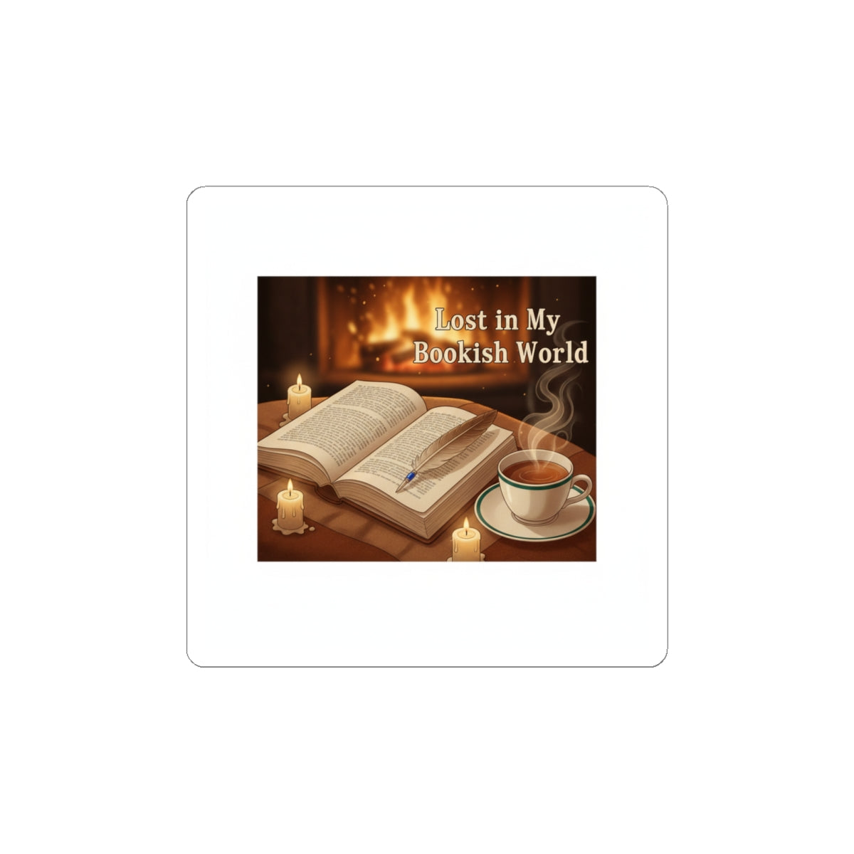Lost in My Bookish World Sticker | Reading Nook, Cozy Booklover