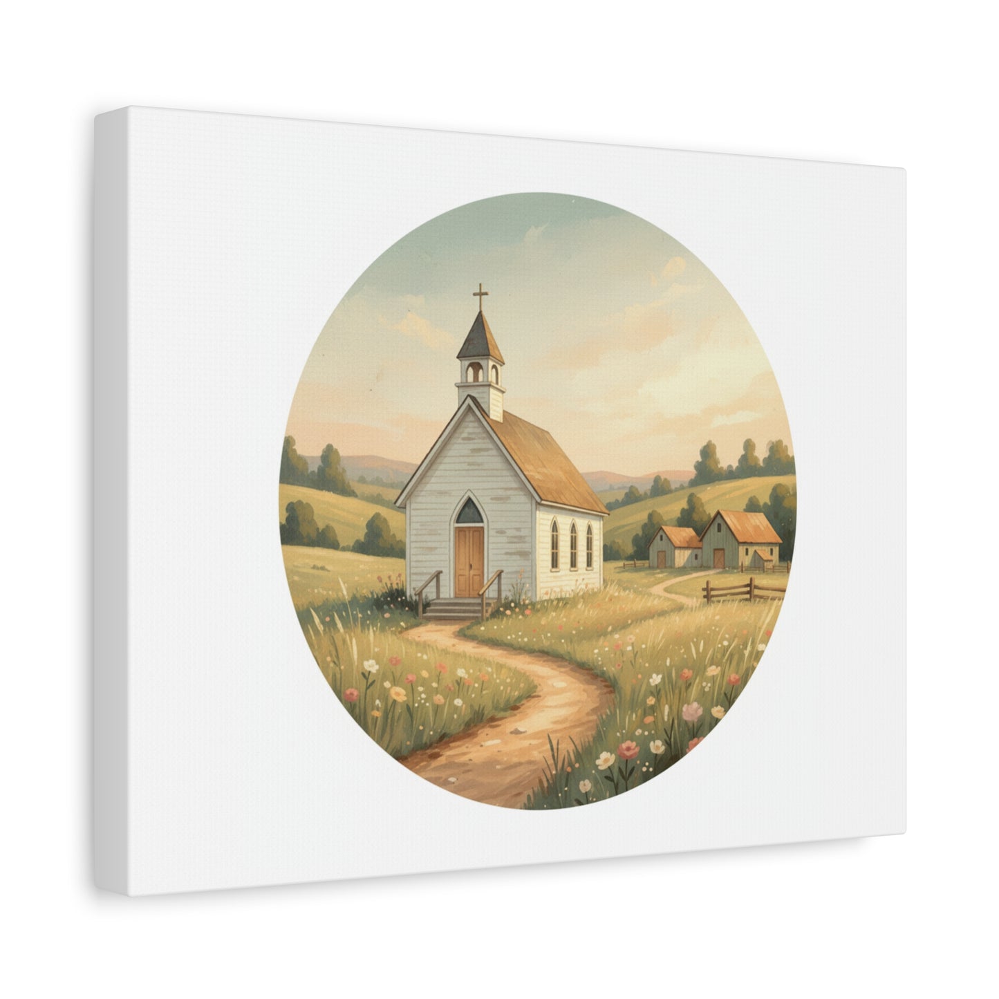 Country Church Matte Canvas, Stretched, 1.25"
