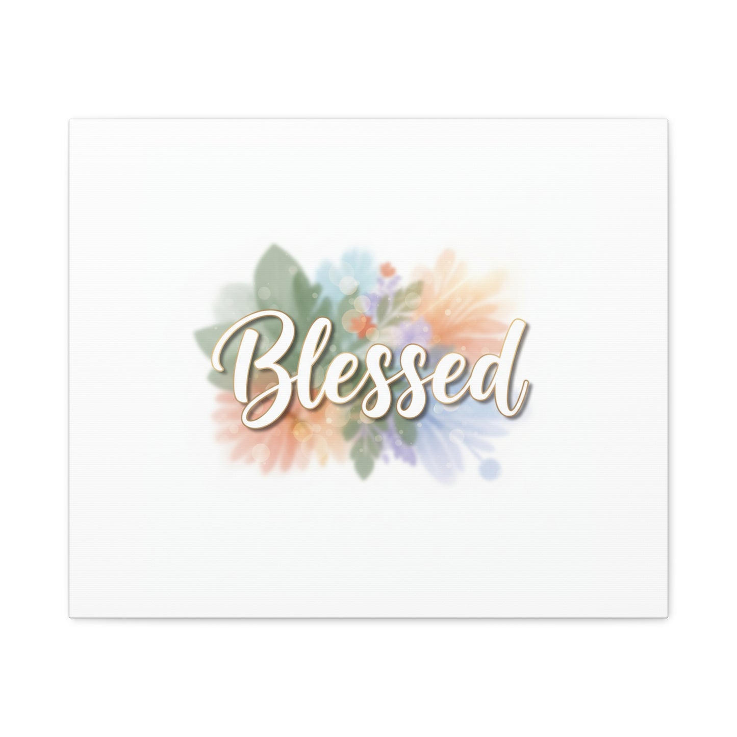 Blessed Floral Script Canvas