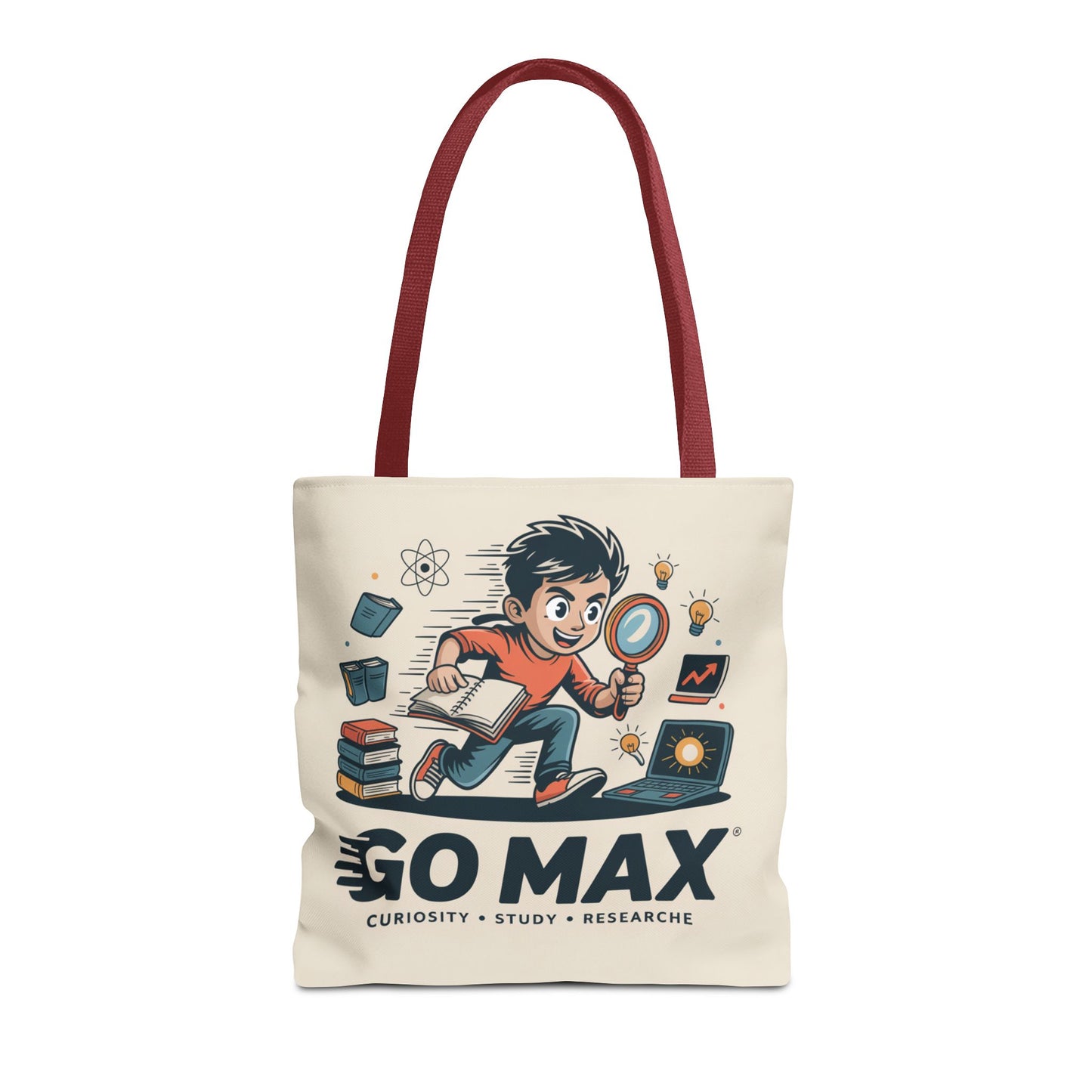 Go Max Study Tote Bag — Curiosity, Research & Learning Canvas Tote