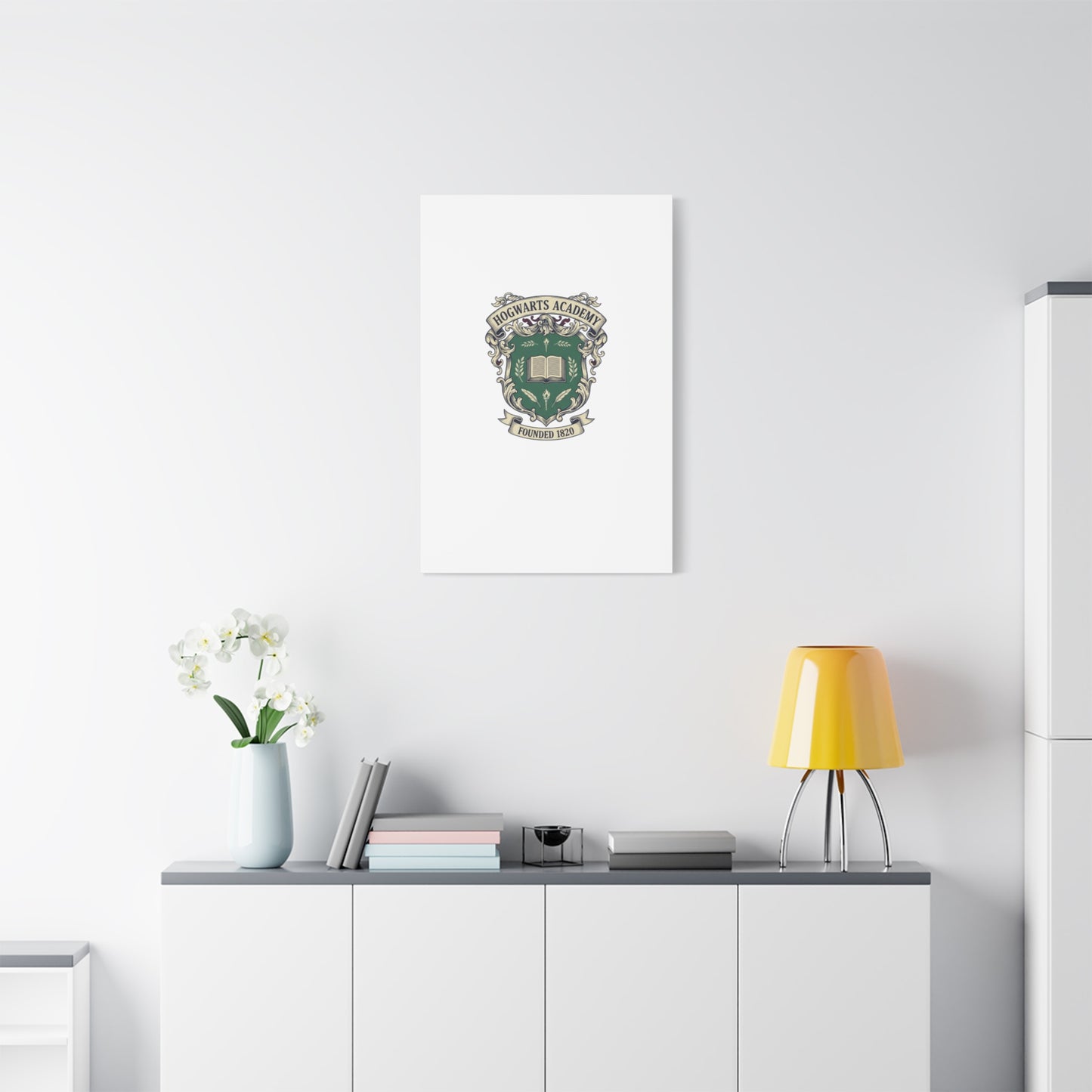 Hogwarts Ivy-Style Emblem Canvas | vintage club logo, old money crest