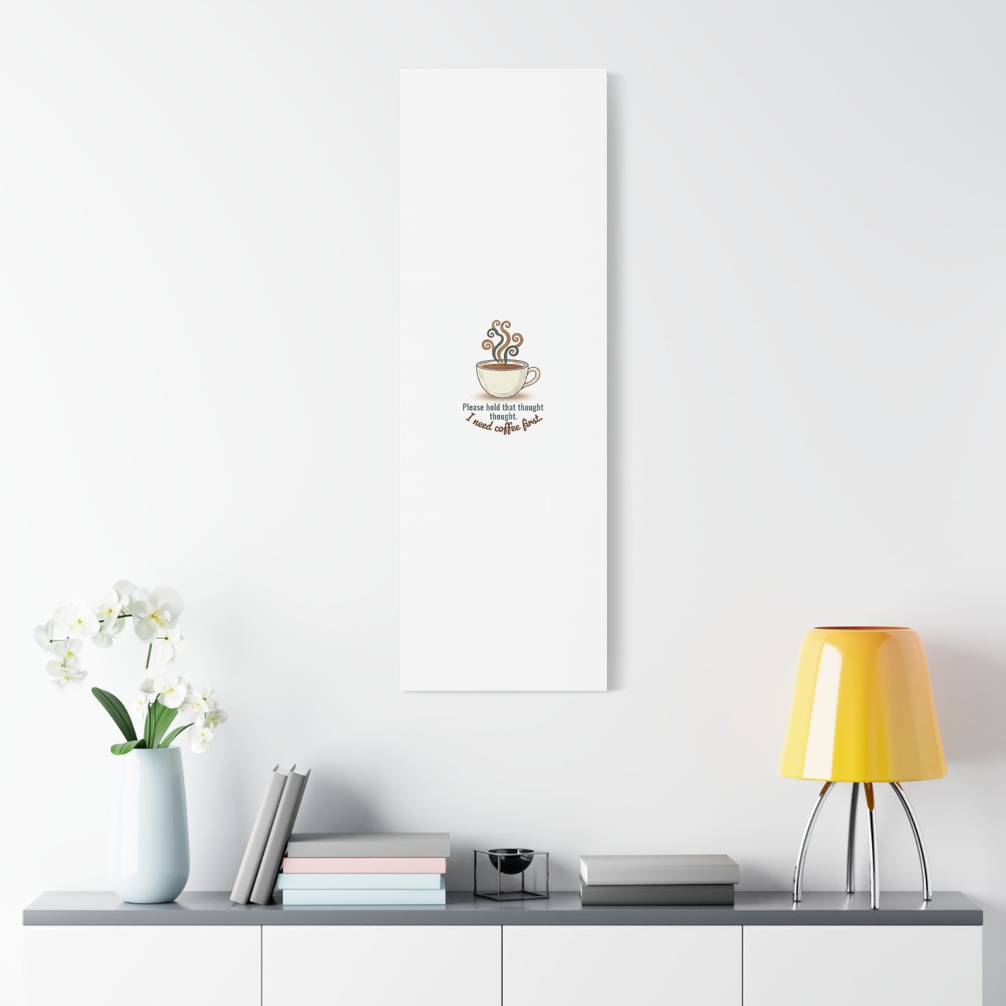I Need Coffee First Canvas | Coffee Lover Wall Art, Cozy Drink Decor