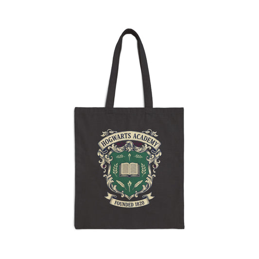 Hogwarts Ivy-Style Crest Tote | Collegiate Club Emblem, Vintage Prep Canvas