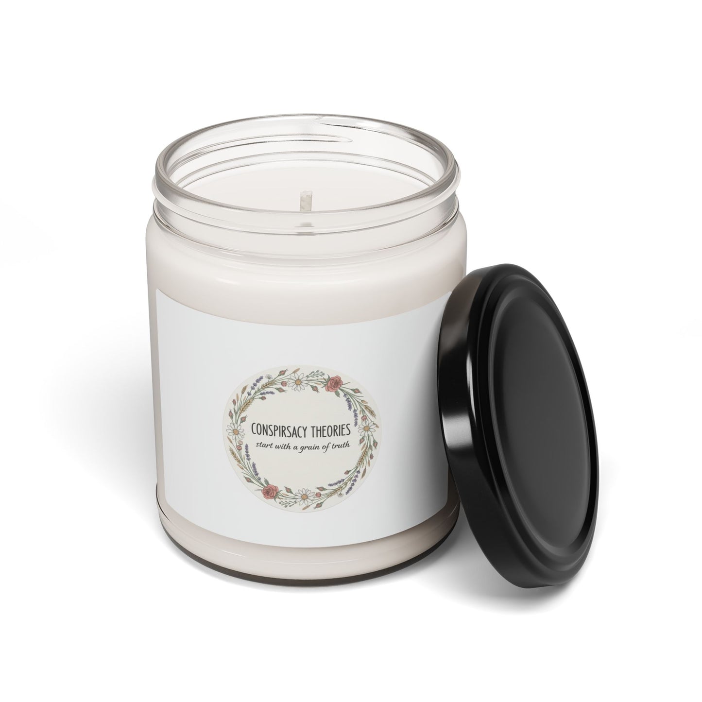 Conspiracy Theories Candle | Minimal Luxe Gold Accent, Scented Soy Jar