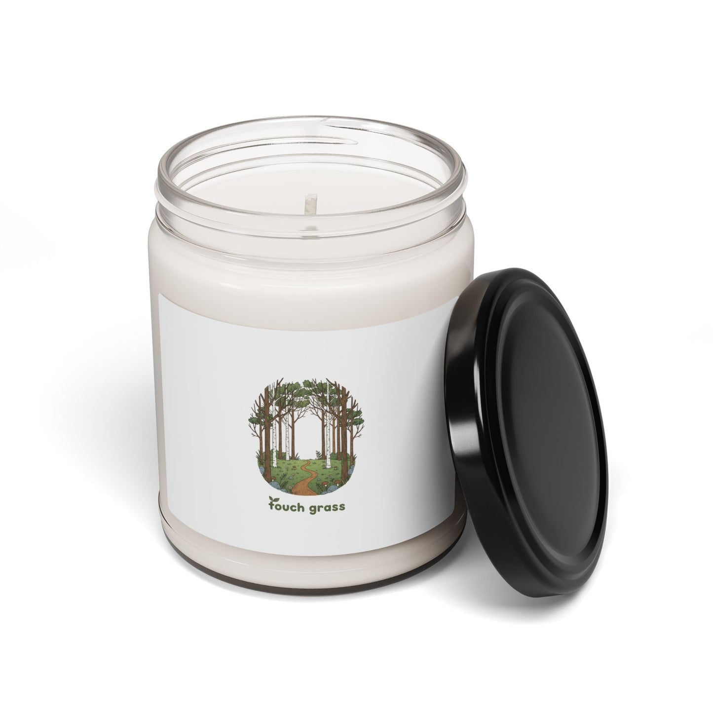 Mossy Woodland Circle candle | Goblincore mushroom aesthetic soy jar