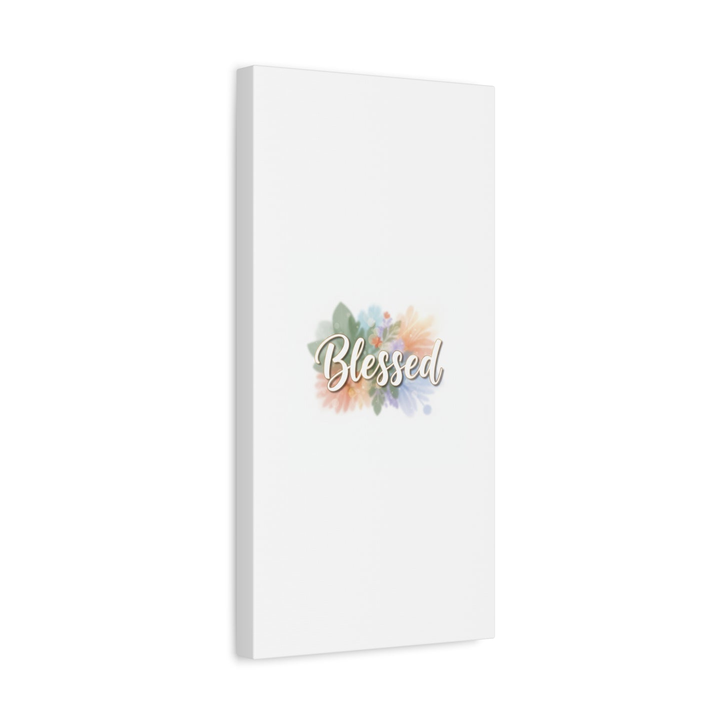 Blessed Floral Script Canvas