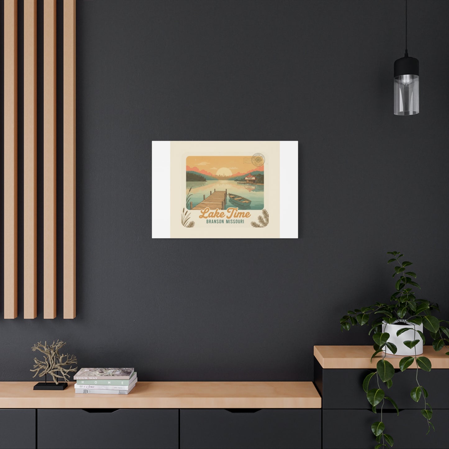 Vintage Postcard Canvas Lake Time Print