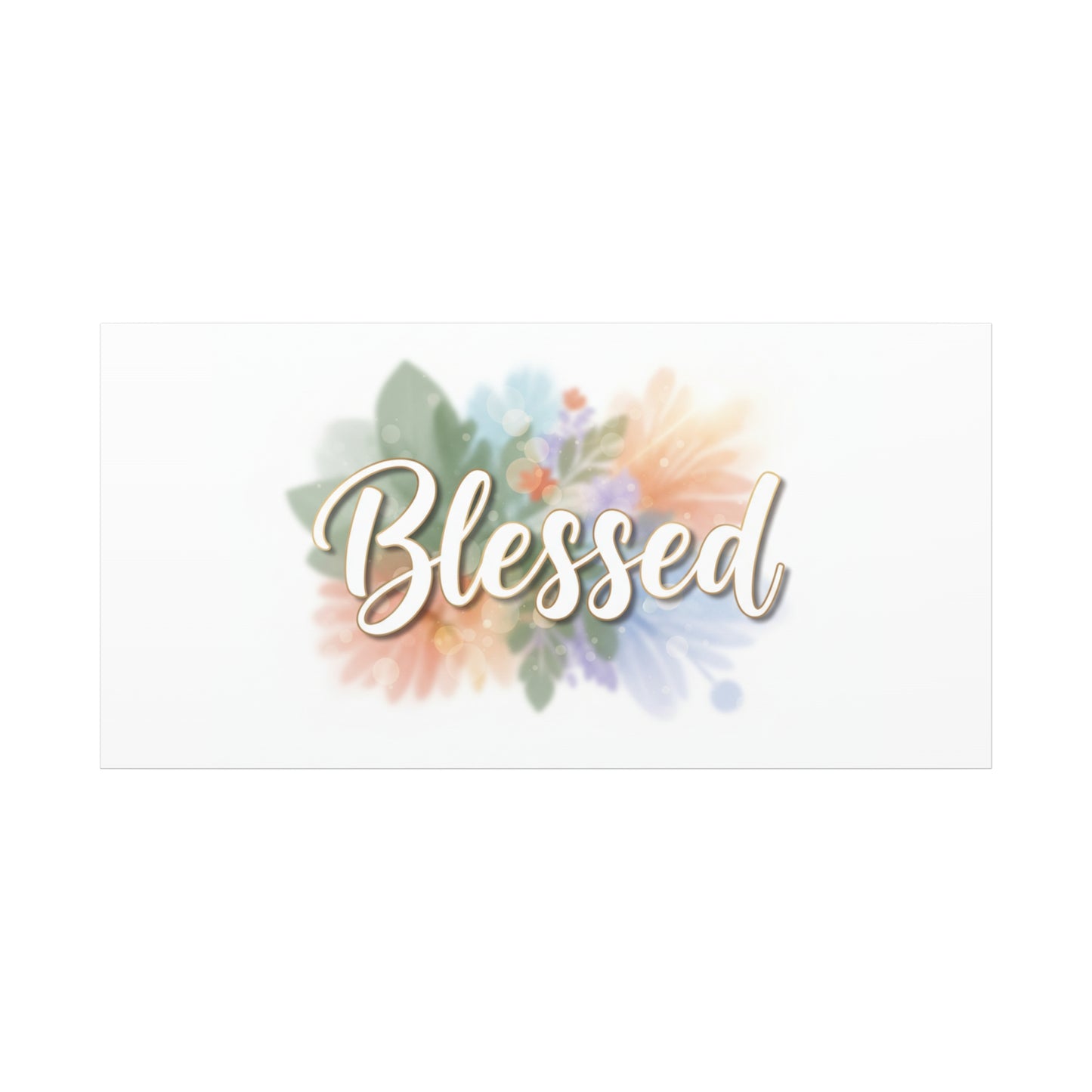 Blessed Floral Script Canvas