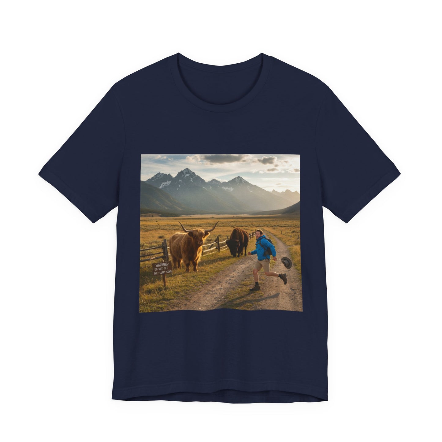 Chased by a Buffalo tee | cute sarcasm shirt, friendly sarcasm design
