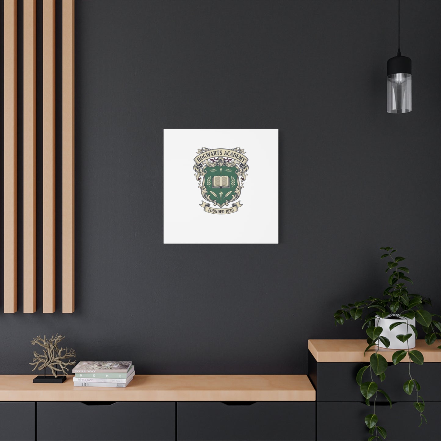 Hogwarts Ivy-Style Emblem Canvas | vintage club logo, old money crest