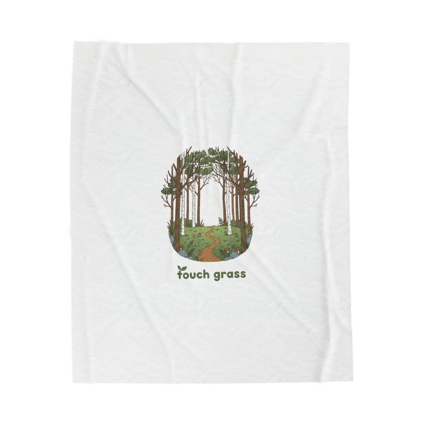 touch grass woodland scene Velveteen Blanket, goblincore mushroom aesthetic