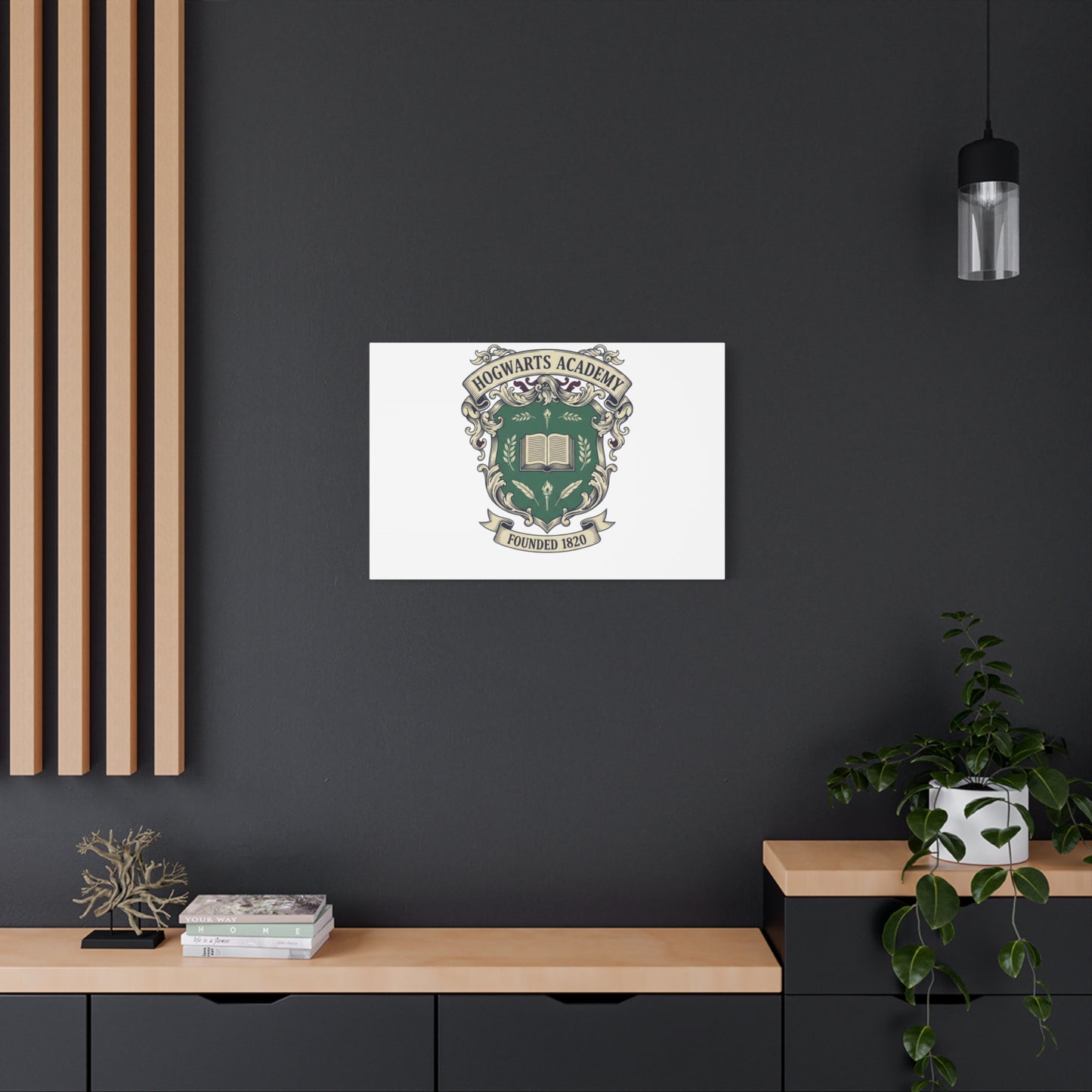 Hogwarts Ivy-Style Emblem Canvas | vintage club logo, old money crest