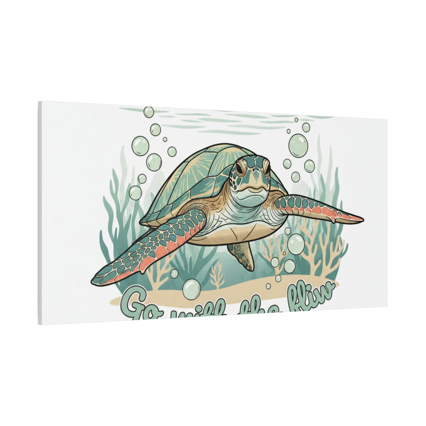 Go with the Flow Turtle Canvas