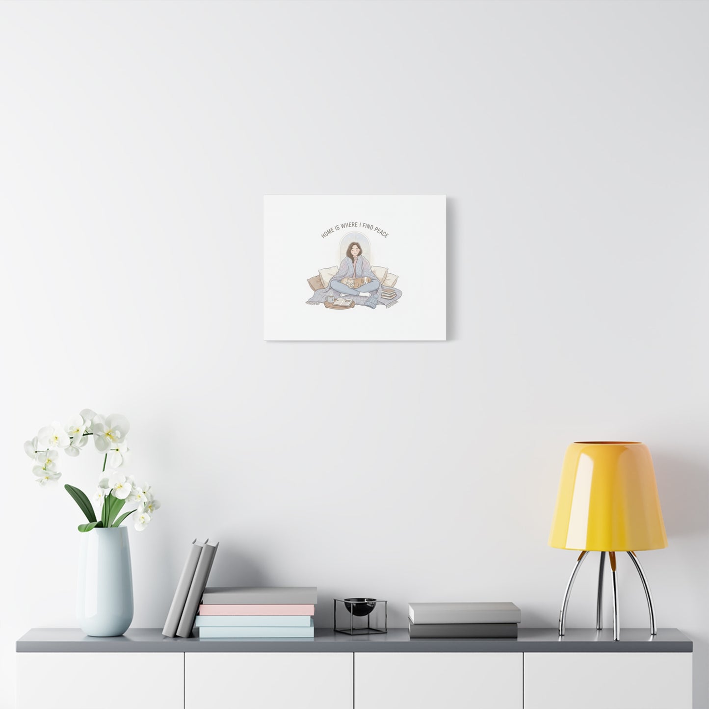 Home Is Where I Find Peace Canvas | Cozy Homebody Wall Art, Introvert Winter