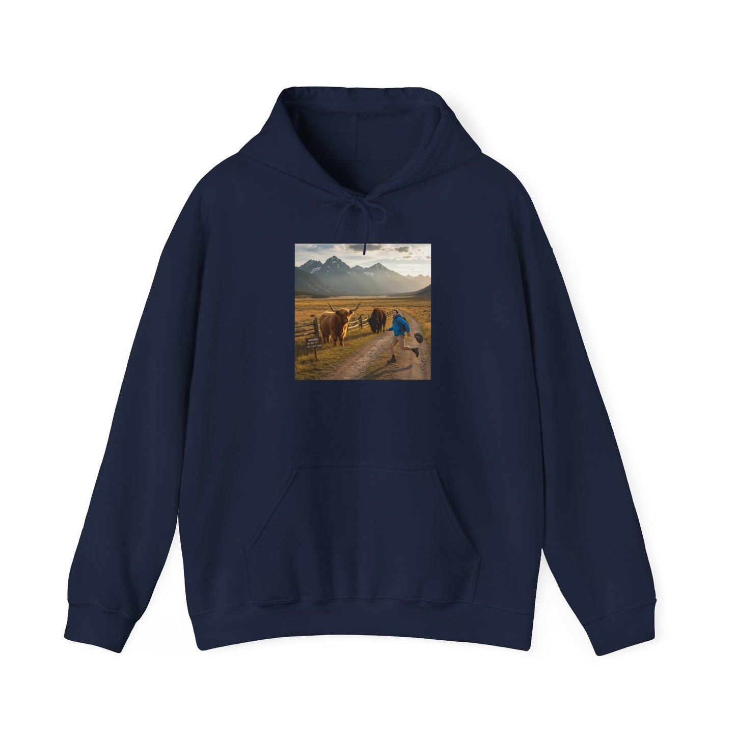 Chased by Buffalo Hoodie | friendly sarcasm design, soft humor