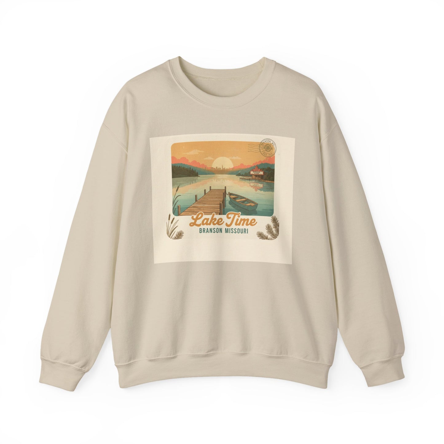 Lake Time vintage postcard sweatshirt