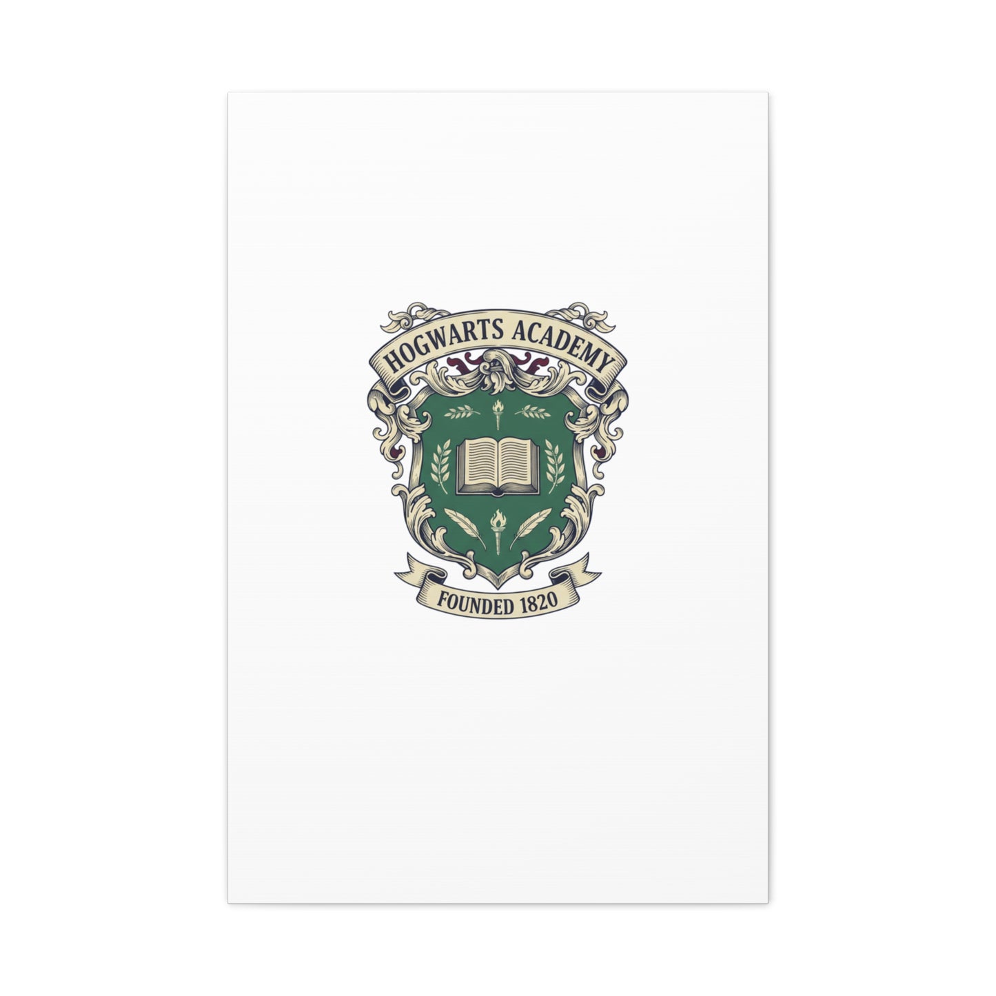 Hogwarts Ivy-Style Emblem Canvas | vintage club logo, old money crest