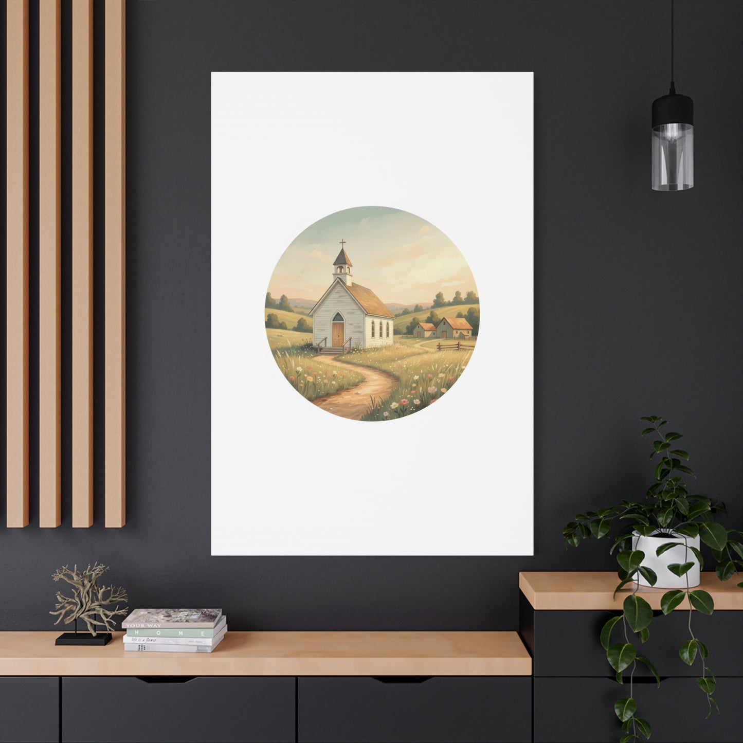 Country Church Matte Canvas, Stretched, 1.25"