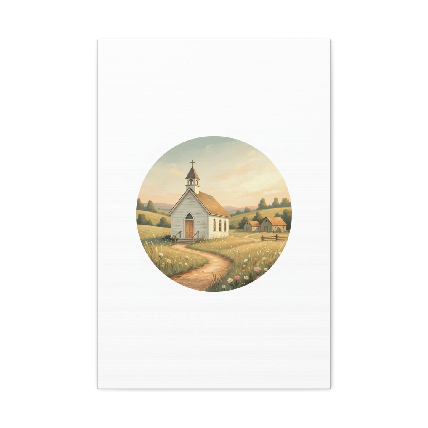Country Church Matte Canvas, Stretched, 1.25"