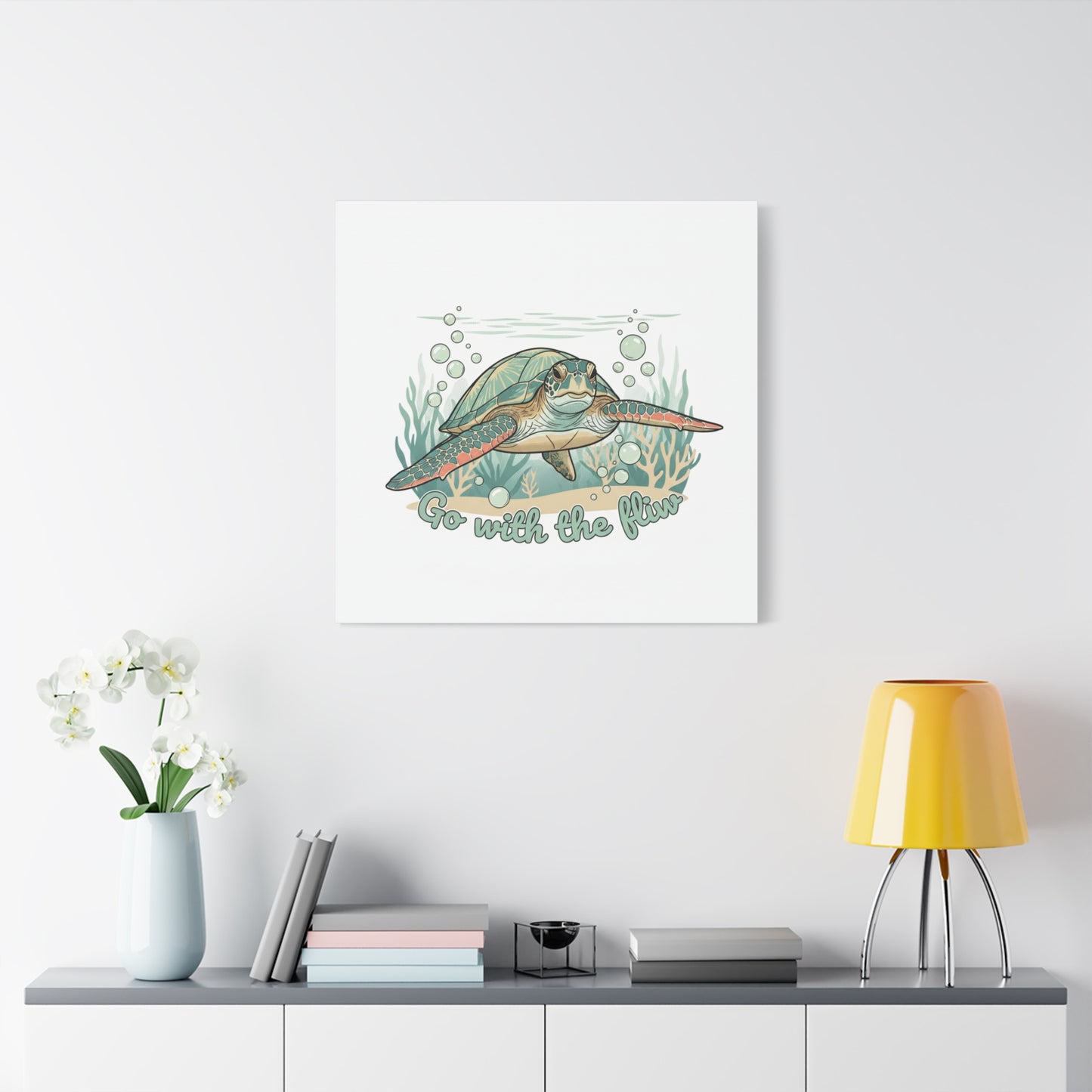 Go with the Flow Turtle Canvas