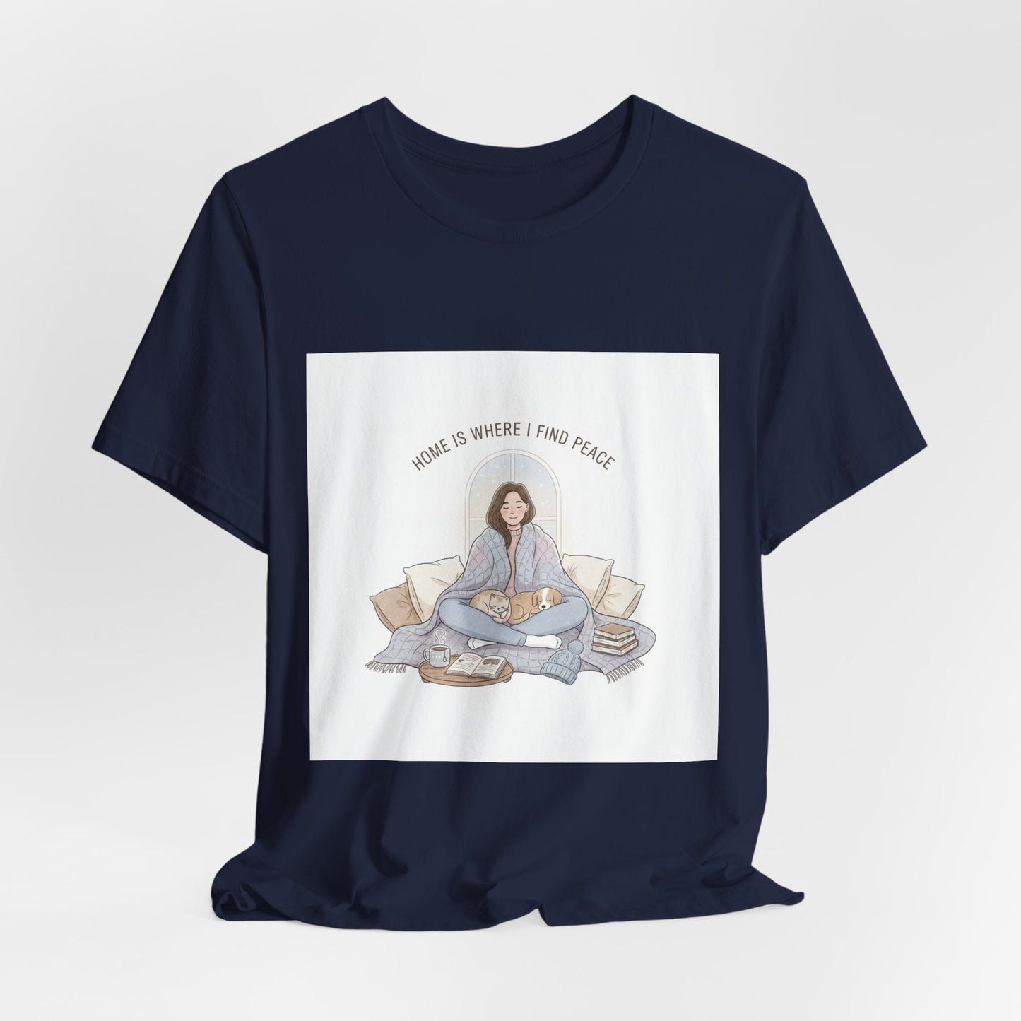 Home Is Where I Find Peace Tee | Introvert Homebody, Cozy Winter Shirt