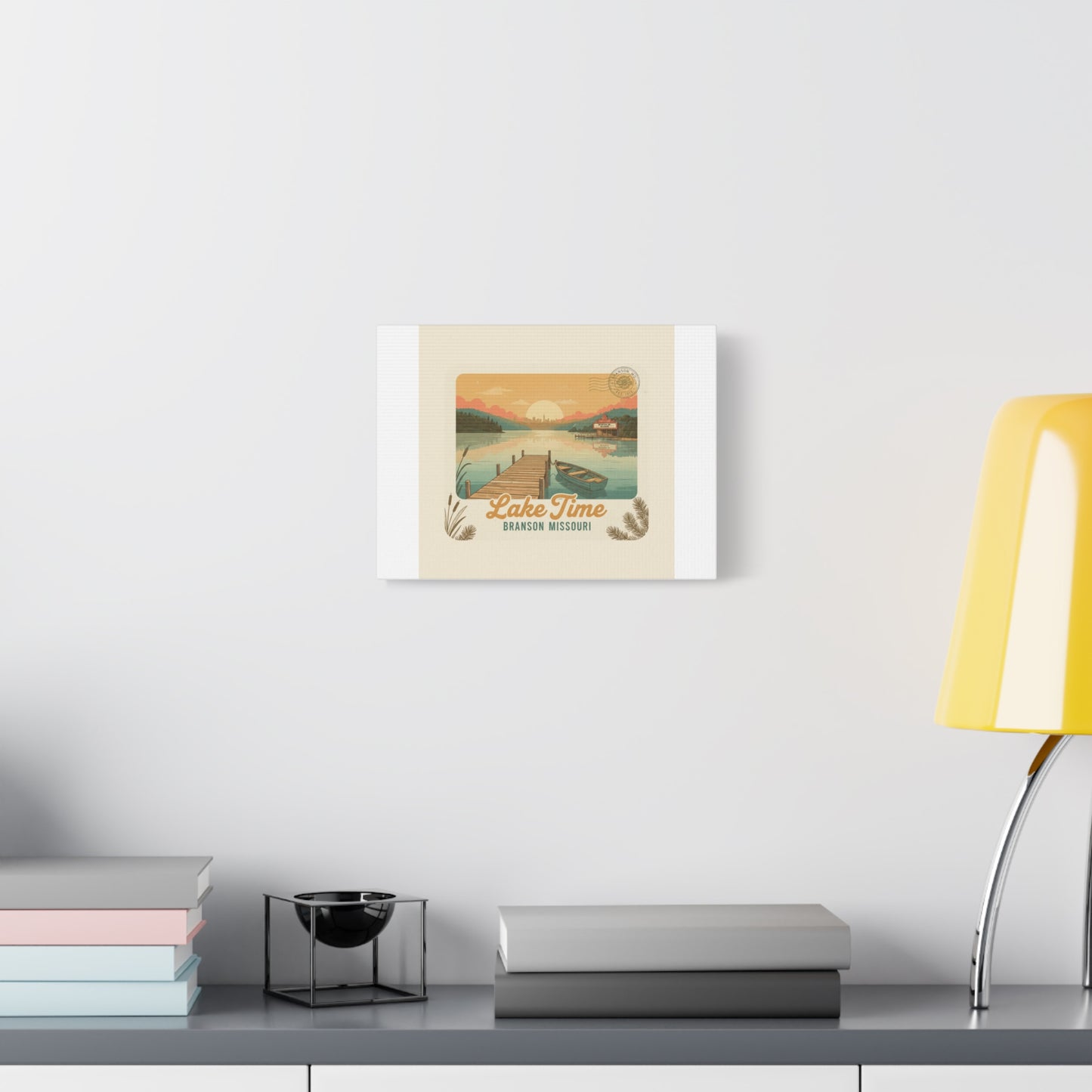 Vintage Postcard Canvas Lake Time Print