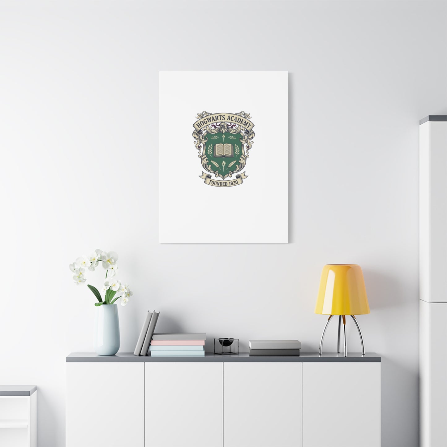 Hogwarts Ivy-Style Emblem Canvas | vintage club logo, old money crest