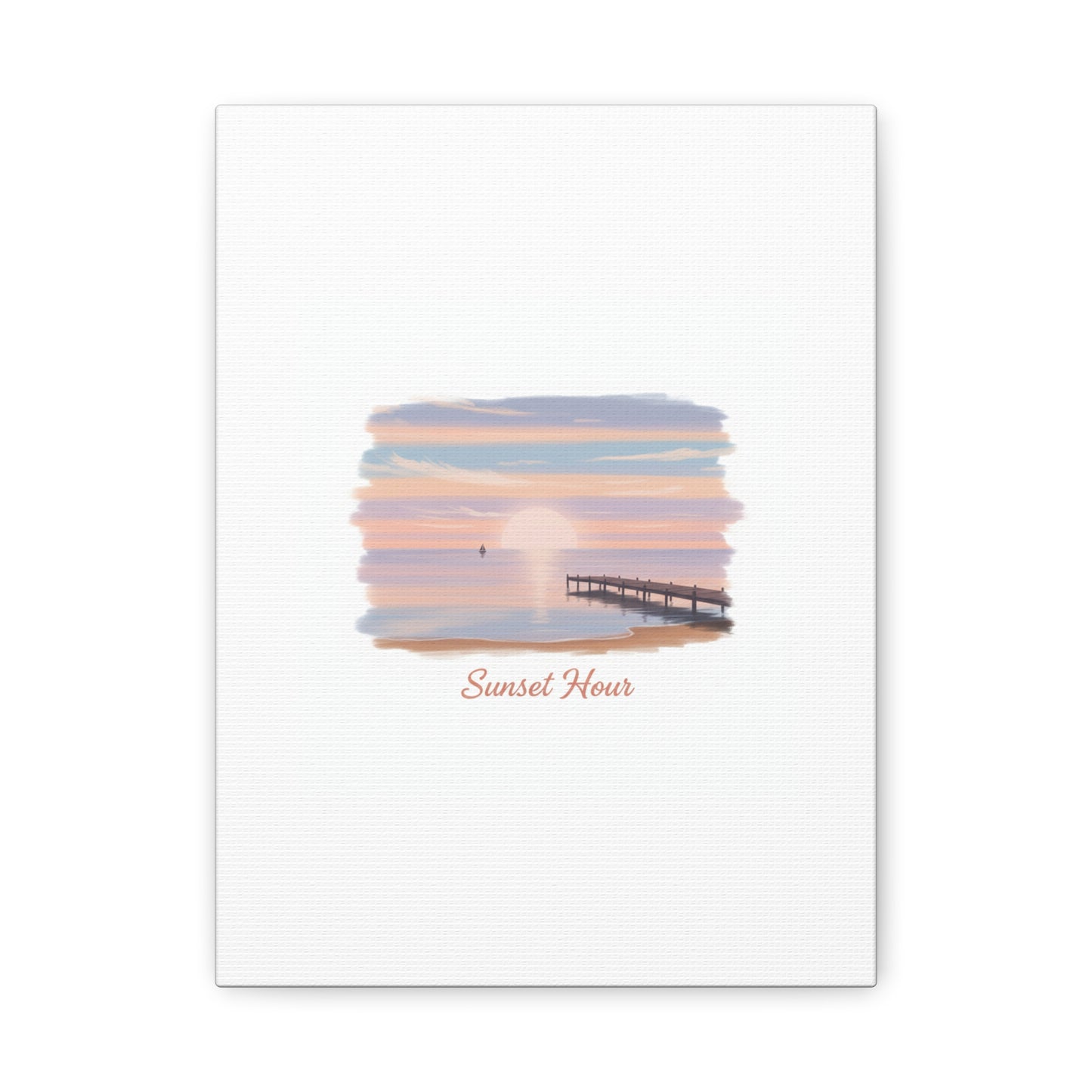 Sunset Hour Canvas, Matte Stretched 1.25" | Minimal Luxe Gold Accent