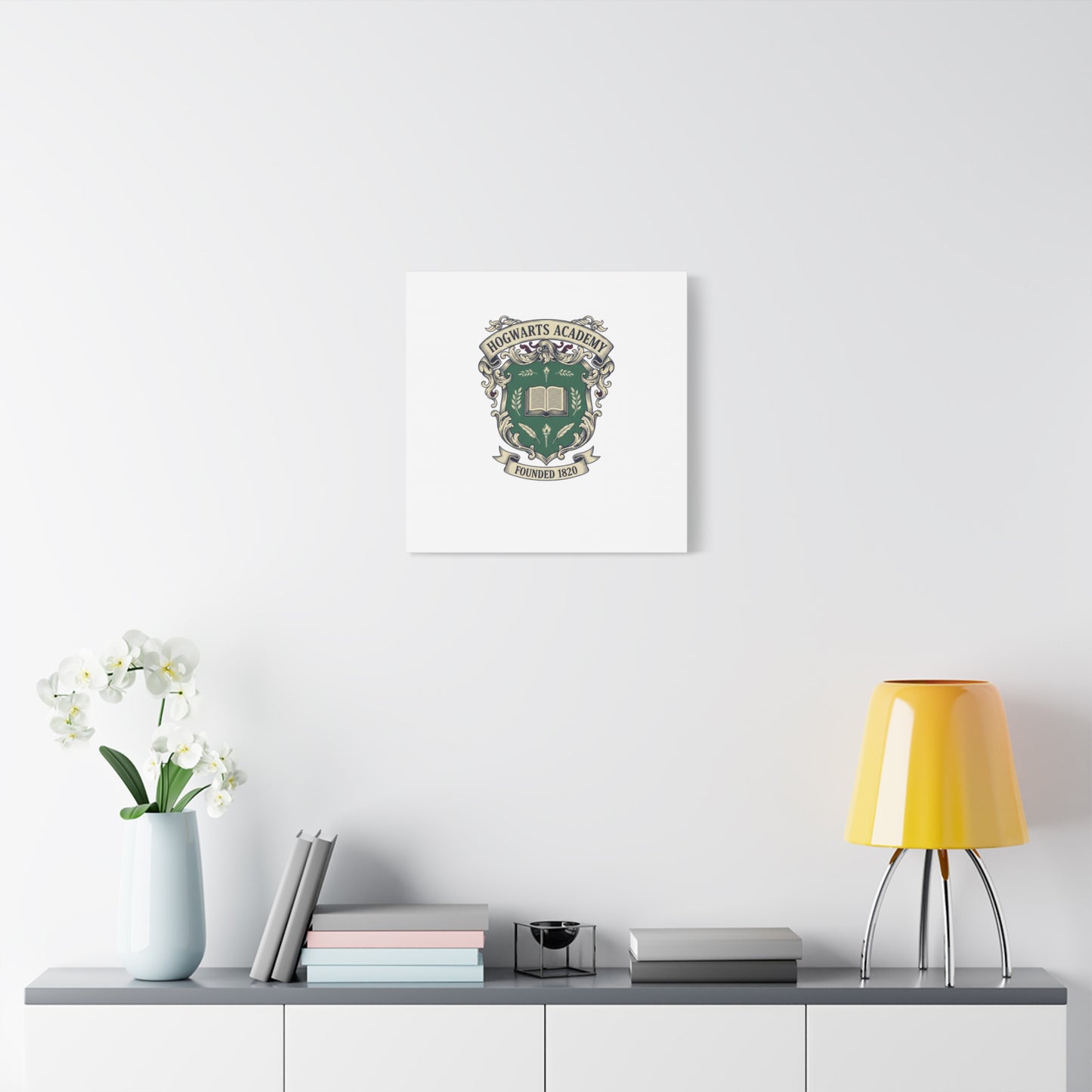 Hogwarts Ivy-Style Emblem Canvas | vintage club logo, old money crest