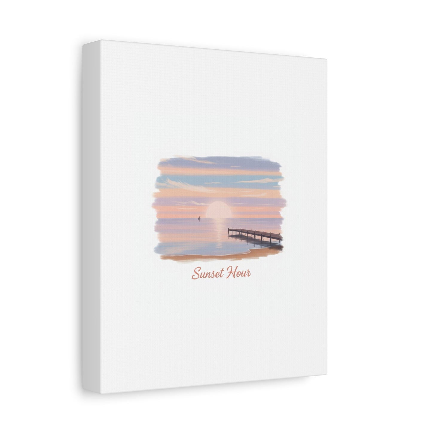 Sunset Hour Canvas, Matte Stretched 1.25" | Minimal Luxe Gold Accent
