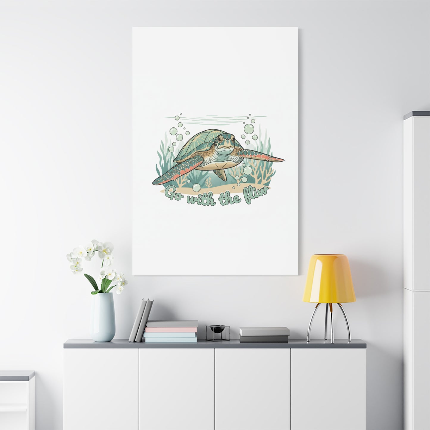 Go with the Flow Turtle Canvas