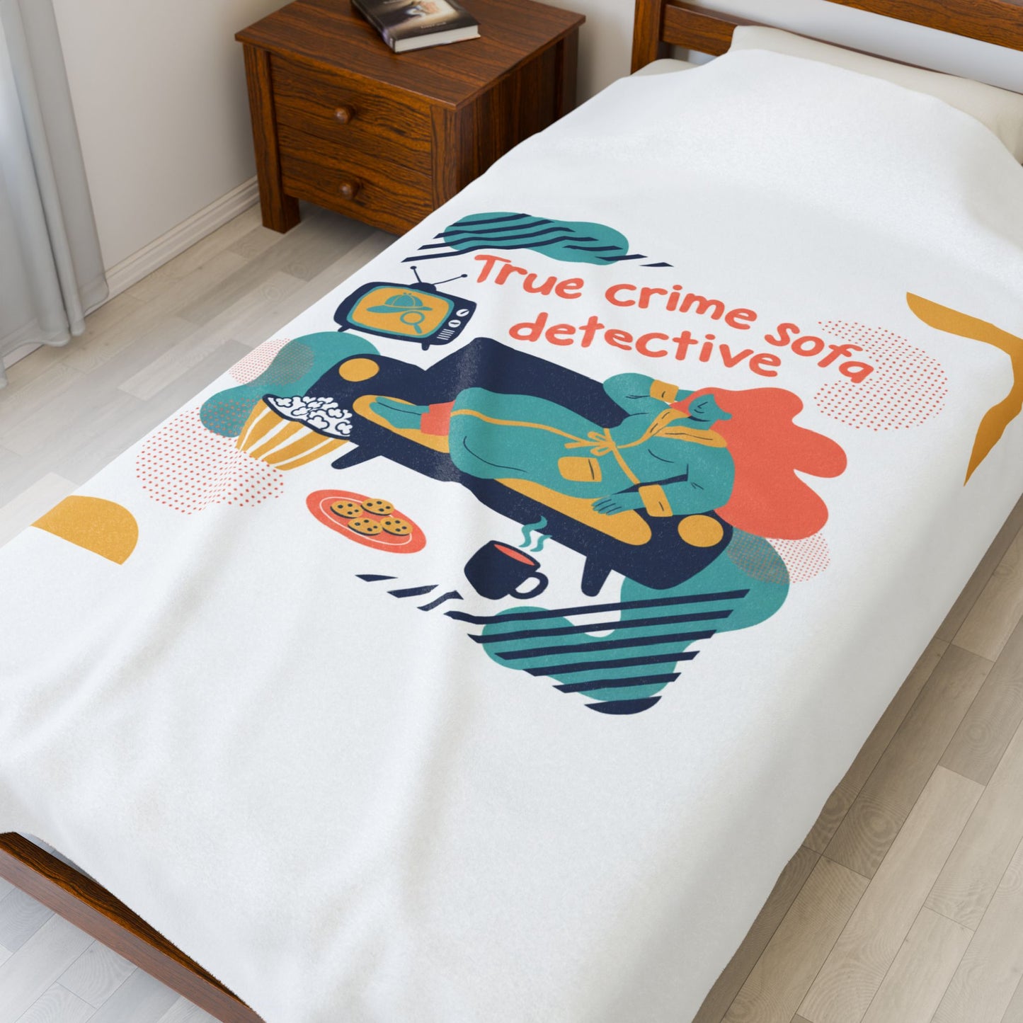 True Crime Sofa Detective Velveteen Plush Blanket