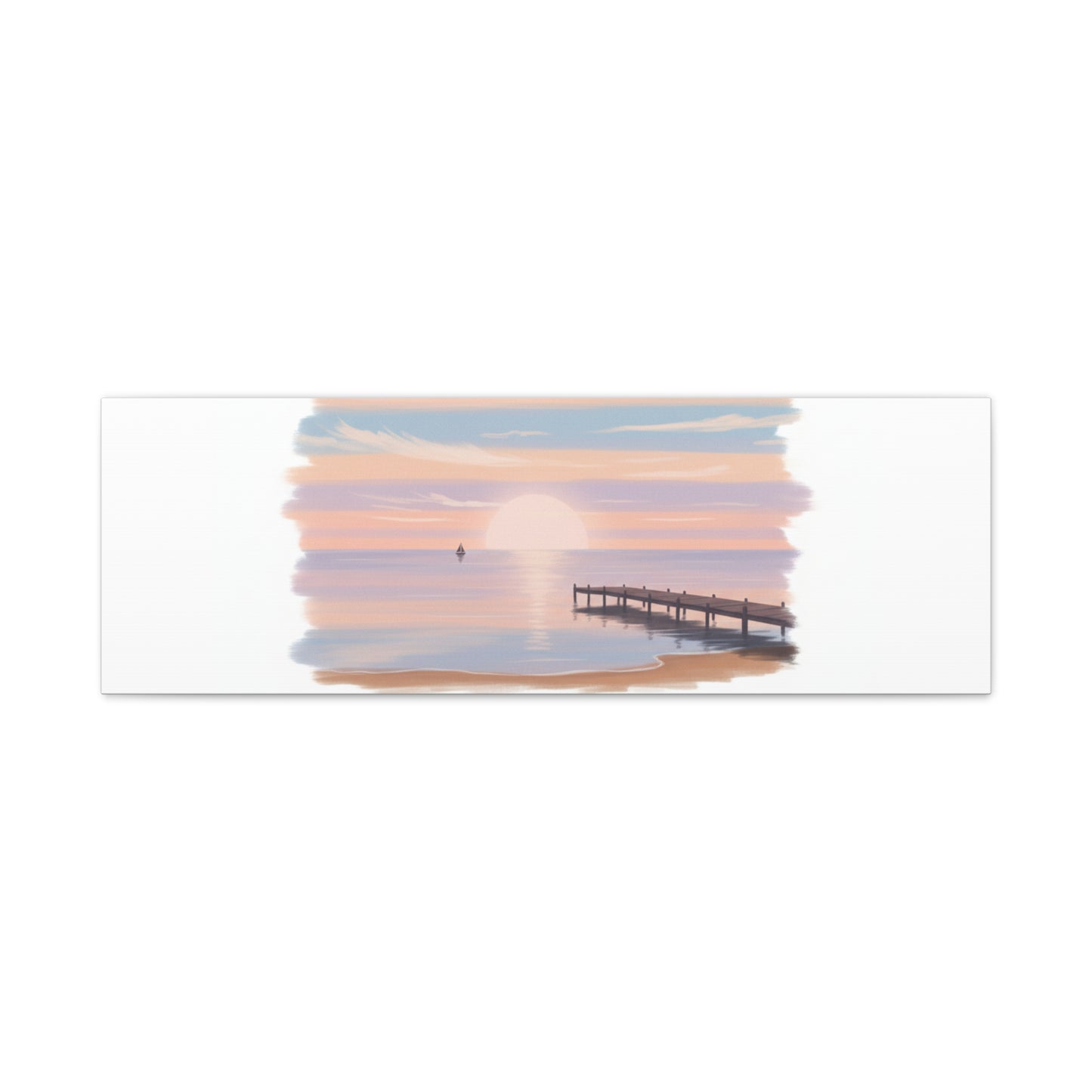Sunset Hour Canvas, Matte Stretched 1.25" | Minimal Luxe Gold Accent
