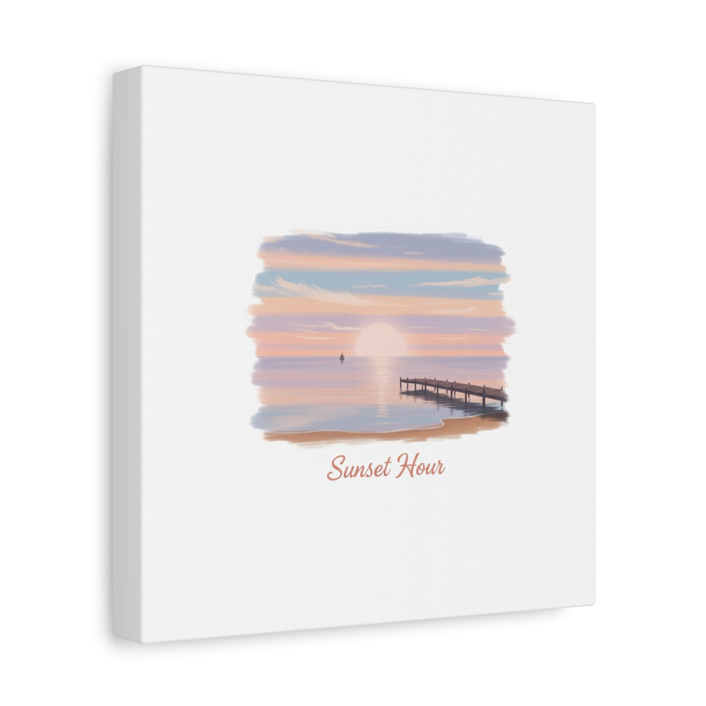 Sunset Hour Canvas, Matte Stretched 1.25" | Minimal Luxe Gold Accent