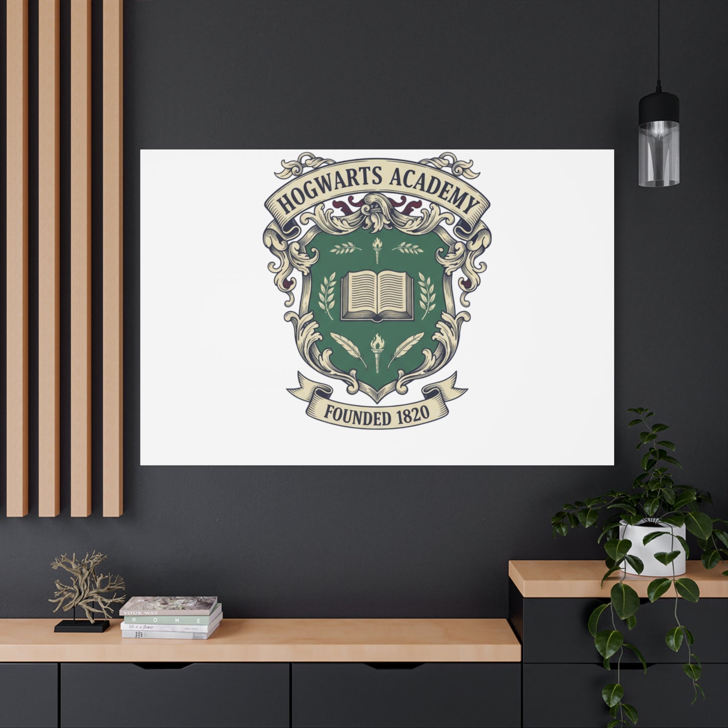 Hogwarts Ivy-Style Emblem Canvas | vintage club logo, old money crest