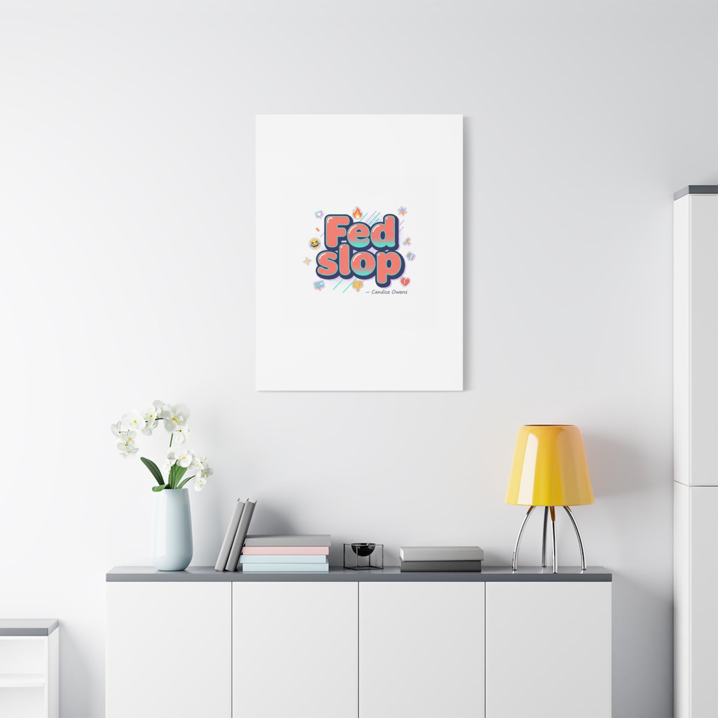Fed Slop Canvas, Stretched Matte Print | Gen-Z Slang, Meme Text