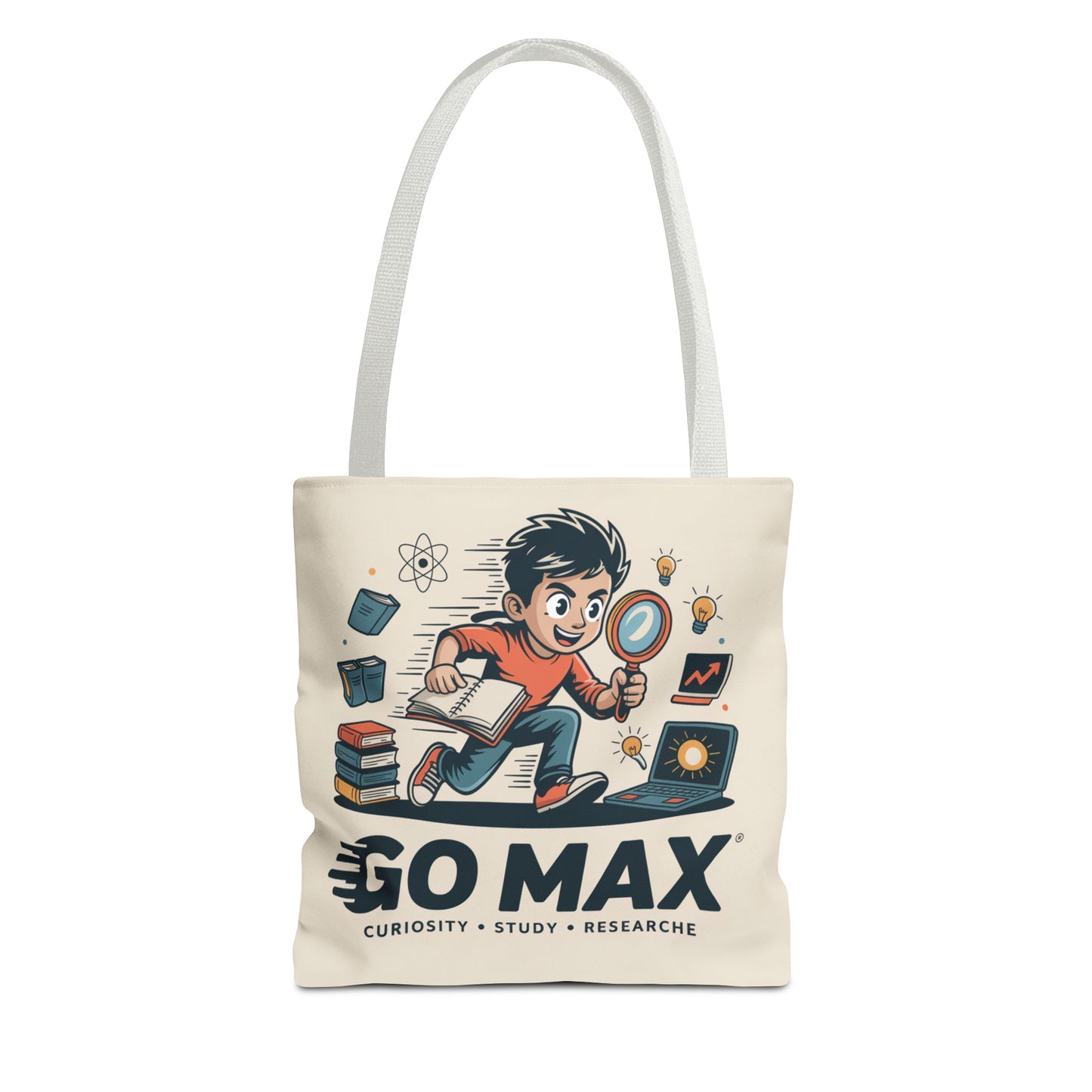 Go Max Study Tote Bag — Curiosity, Research & Learning Canvas Tote
