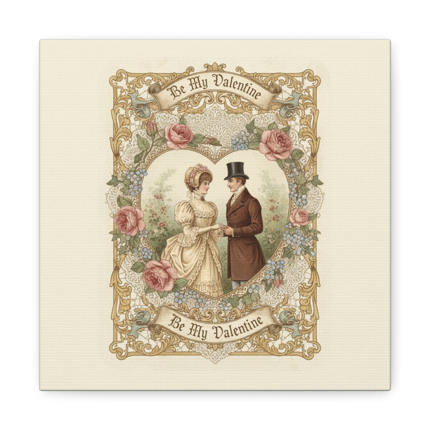 Victorian Valentine Print Canvas | Retro Americana, Vintage Romance
