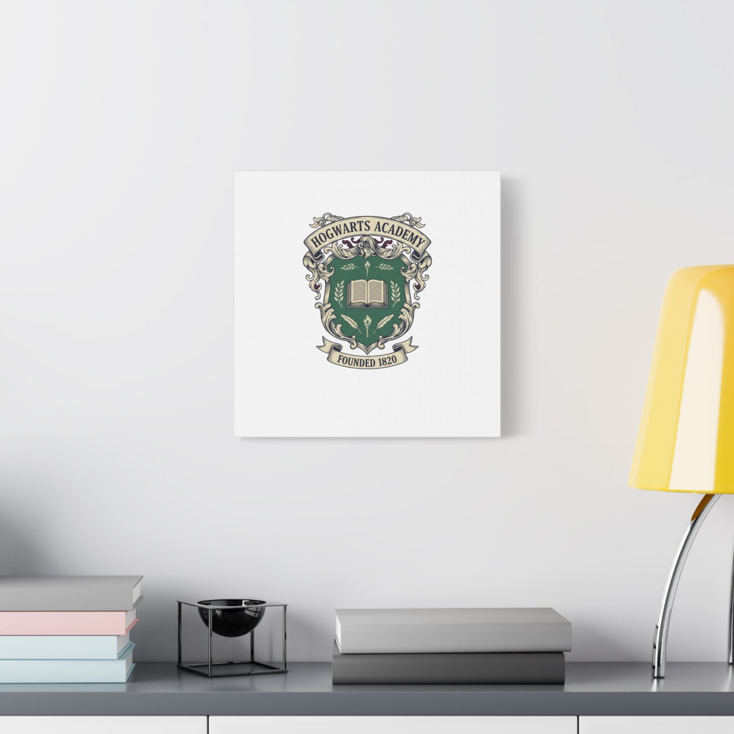 Hogwarts Ivy-Style Emblem Canvas | vintage club logo, old money crest