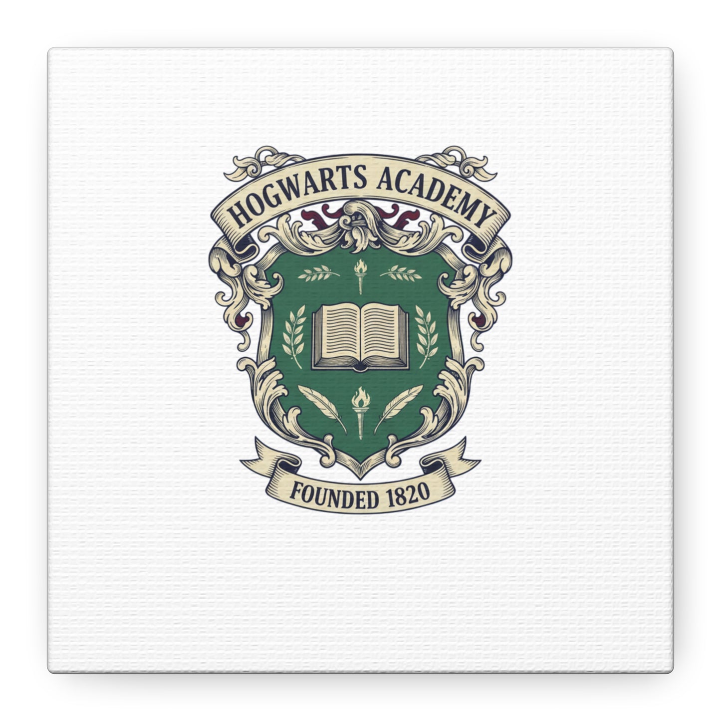 Hogwarts Ivy-Style Emblem Canvas | vintage club logo, old money crest