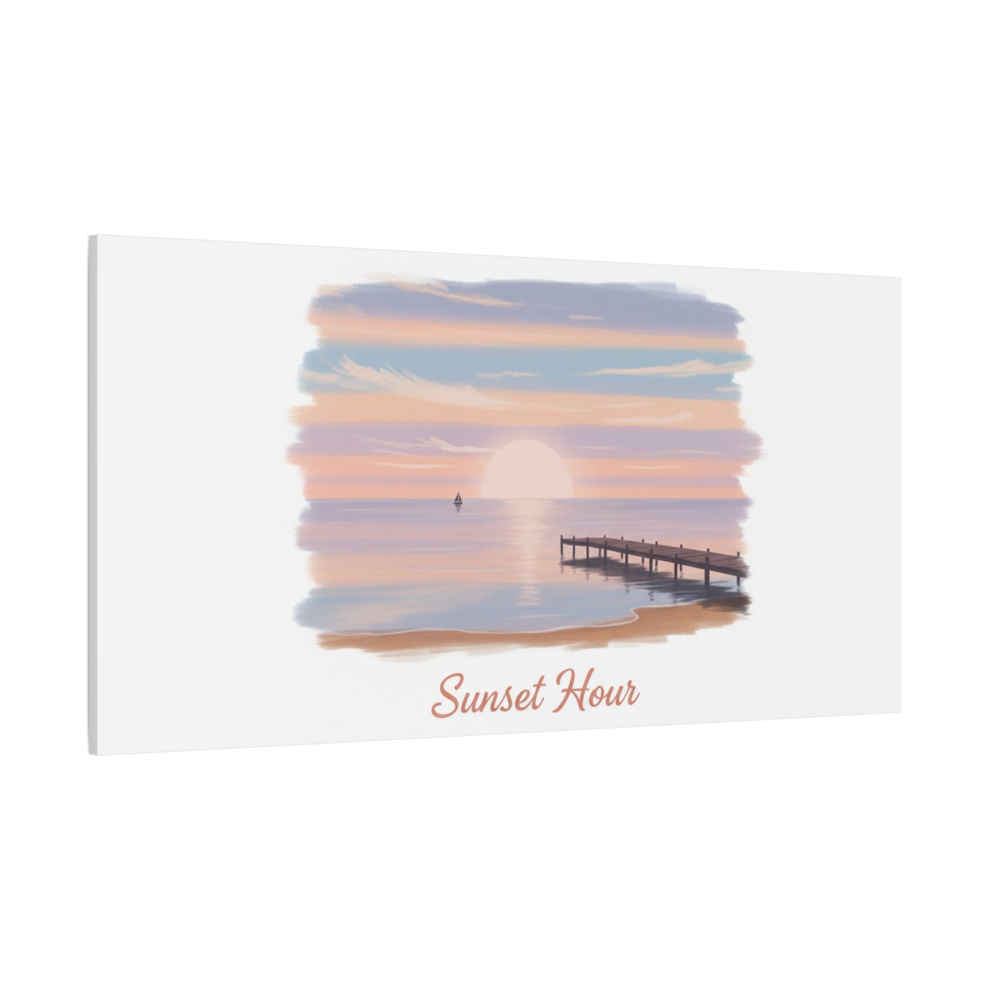 Sunset Hour Canvas, Matte Stretched 1.25" | Minimal Luxe Gold Accent