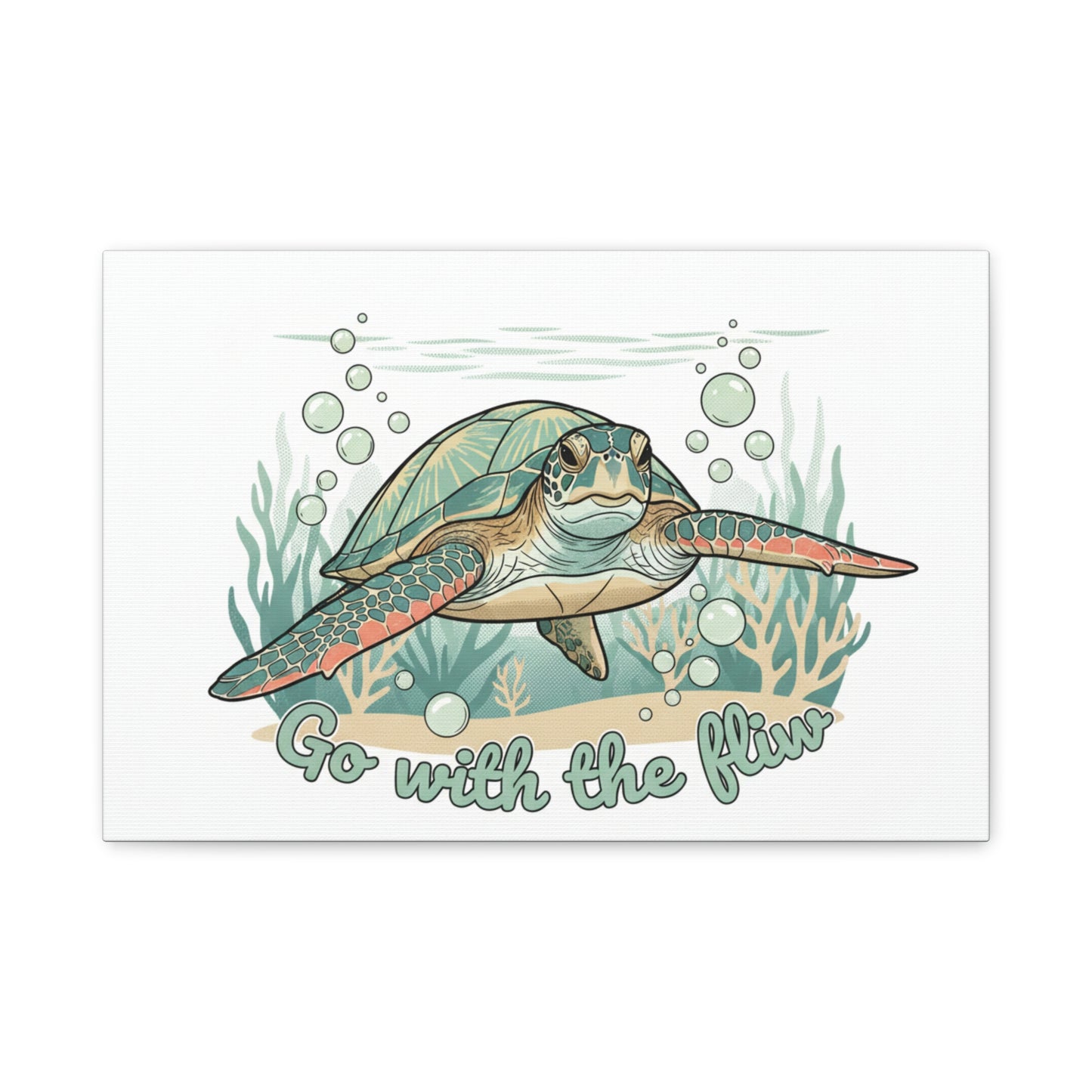 Go with the Flow Turtle Canvas