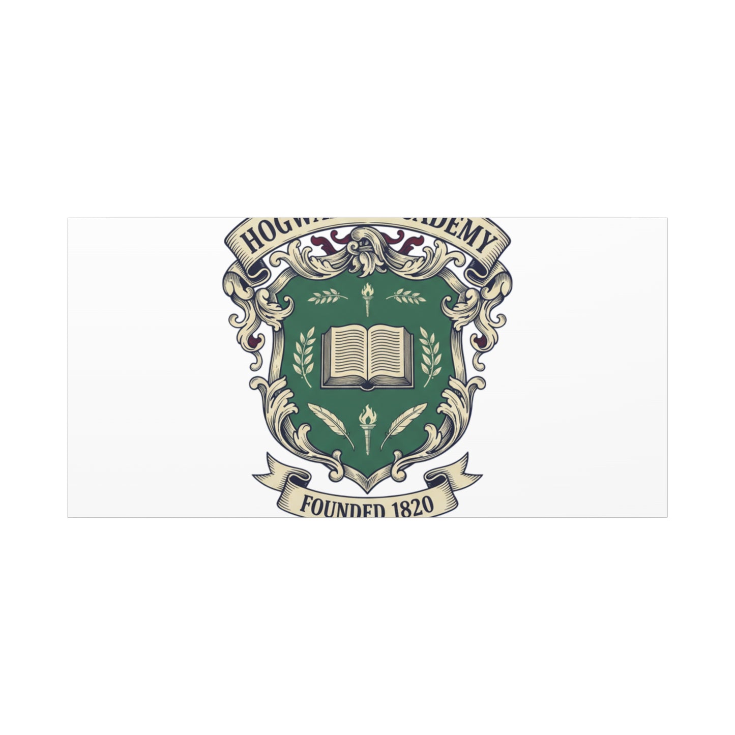 Hogwarts Ivy-Style Emblem Canvas | vintage club logo, old money crest